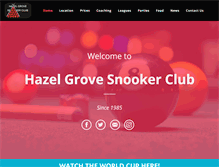 Tablet Screenshot of hazelgrovesnooker.com
